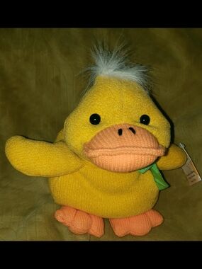 Yellow Plush Duck Bean Bag Body. Kids Toy